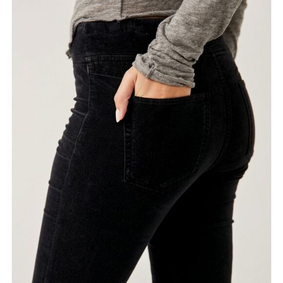 Free People In My Feelings Black Corduroy Bootcut Pants - Picture 3 of 10